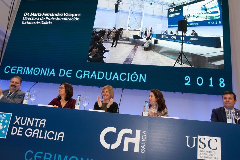 Nava Castro, en el acto de graduación de los alumnos del CSHG.