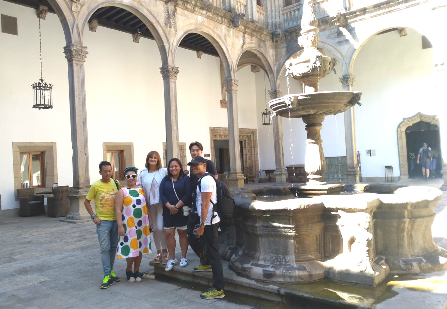 Los periodistas extranjeros, en Compostela.