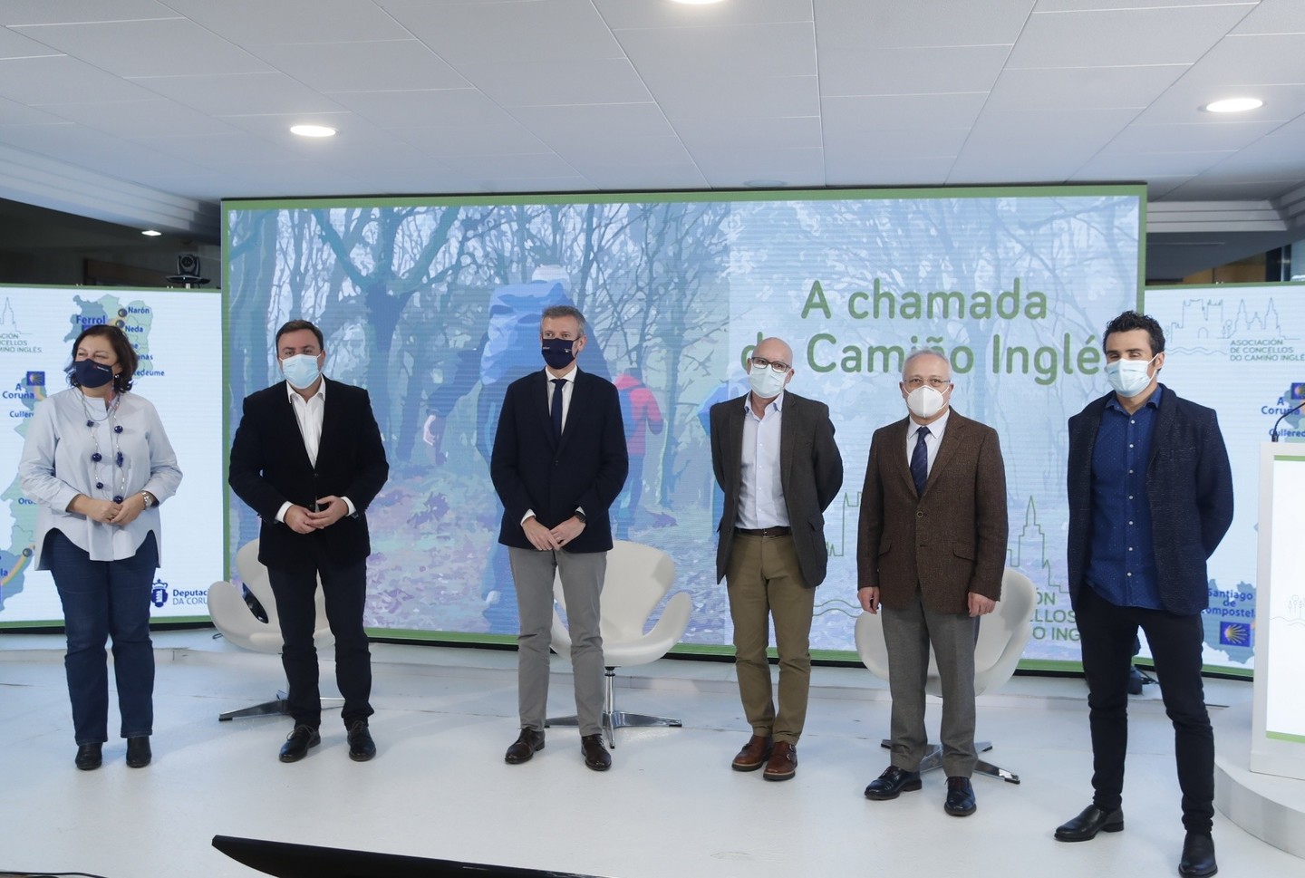 Alfonso Rueda, na presentación do vídeo sobre o Camiño Inglés.