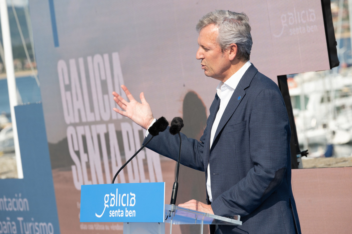 Alfonso Rueda, na presentación da campaña Galicia senta ben.